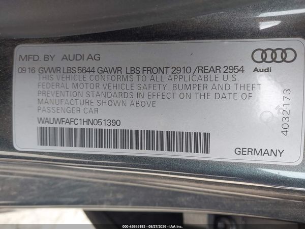 2017 AUDI S7 4.0T PREMIUM PLUS