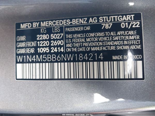 2022 MERCEDES-BENZ AMG GLB 35 4MATIC — I9