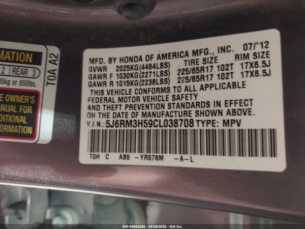 2012 HONDA CR-V EX