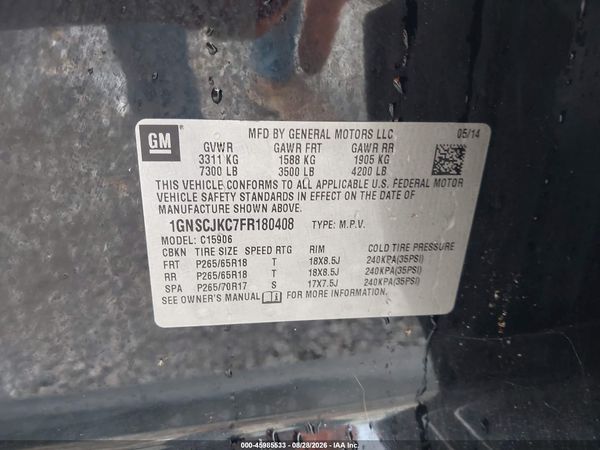 2015 CHEVROLET SUBURBAN LT — I9