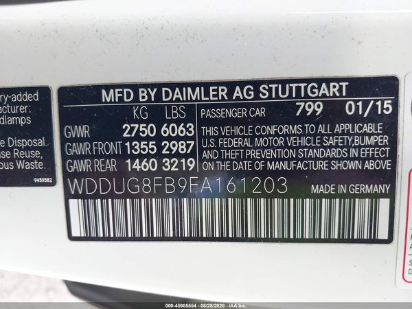 2015 MERCEDES-BENZ S 550 4MATIC