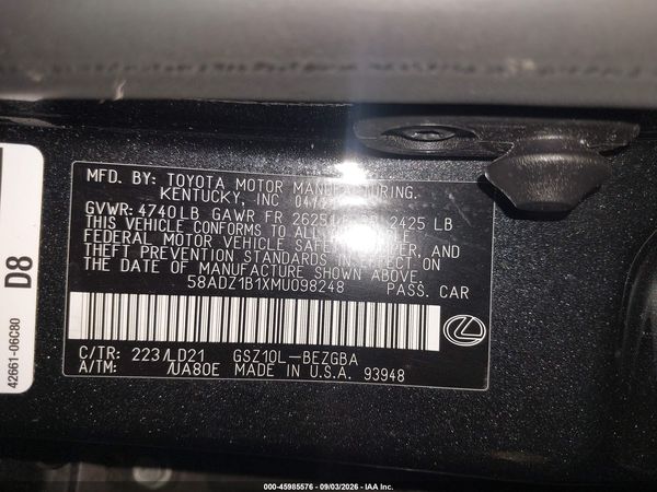 2021 LEXUS ES 350 350 Premium — I9