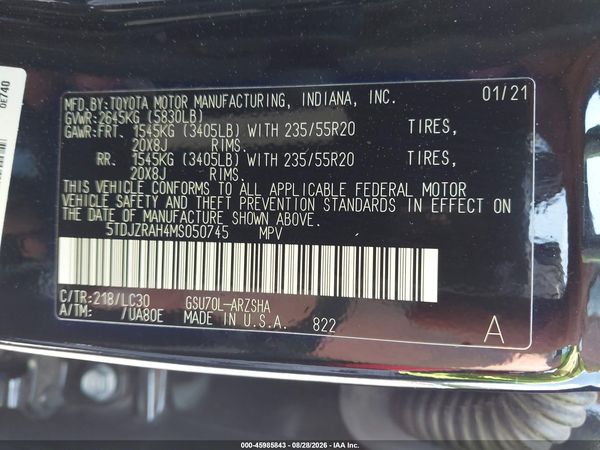 2021 TOYOTA HIGHLANDER XSE