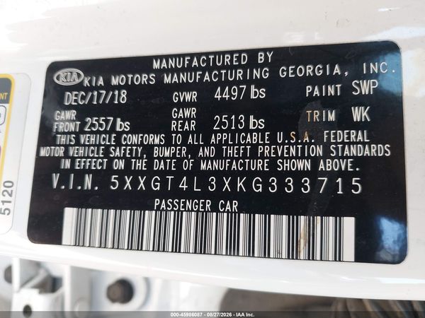2019 KIA OPTIMA LX