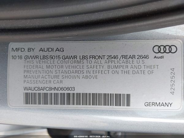 2017 AUDI A6 2.0T PREMIUM