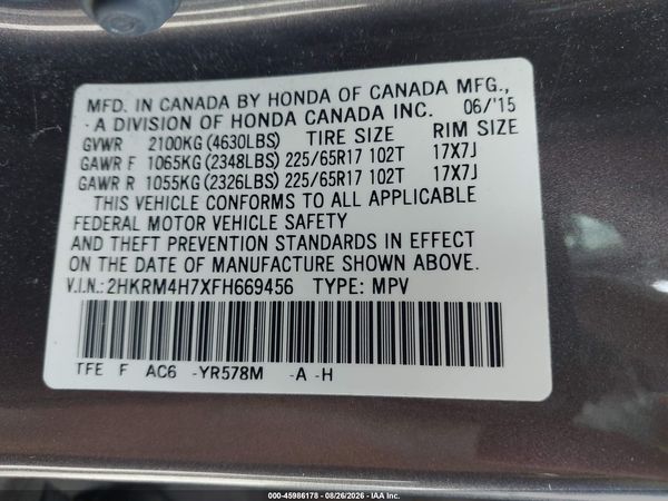 2015 HONDA CR-V EX-L