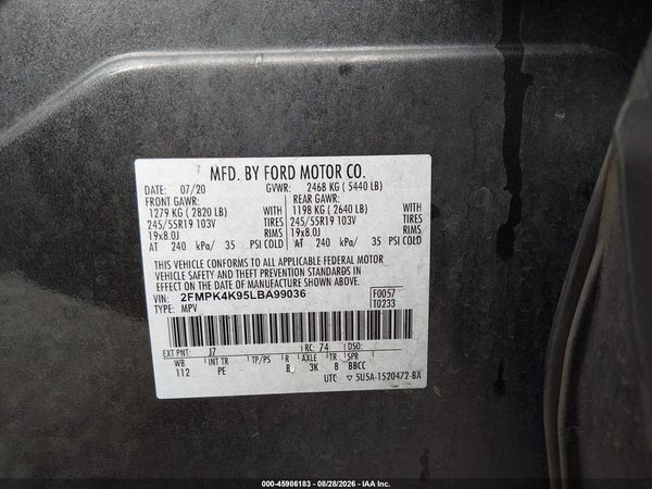 2020 FORD EDGE TITANIUM — I9