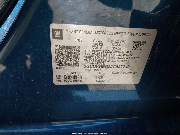 2018 CHEVROLET SILVERADO 1500 1LT — I9