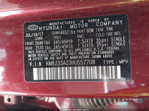 2017 HYUNDAI TUCSON VALUE — I9