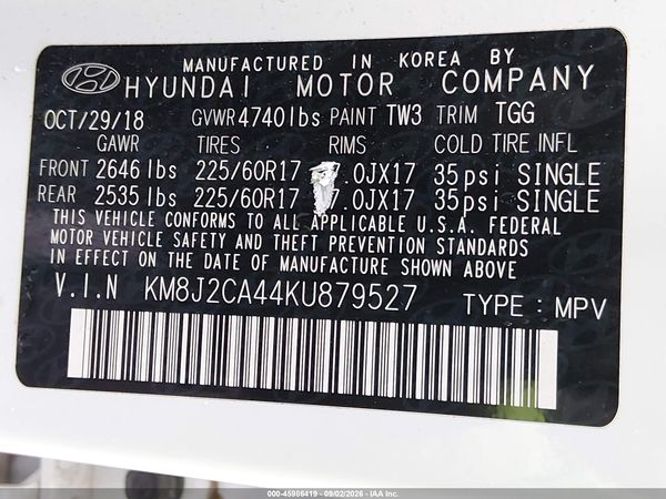 2019 HYUNDAI TUCSON SE