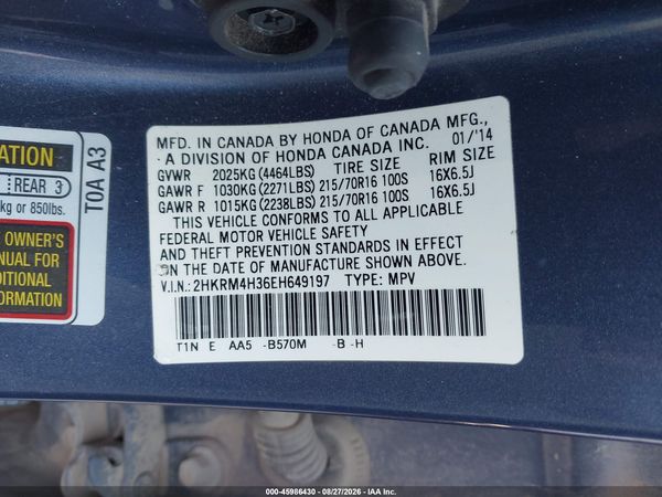 2014 HONDA CR-V LX — I9