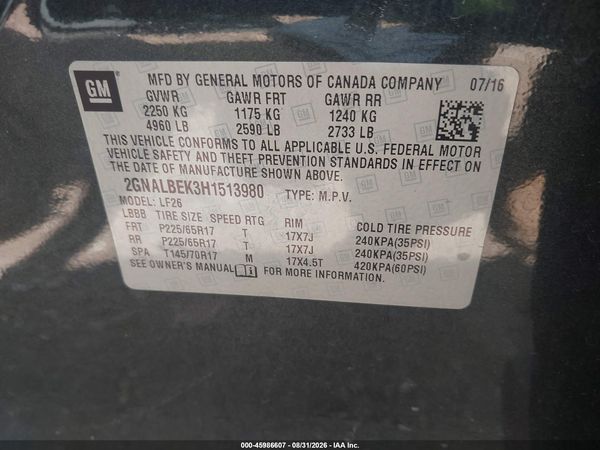 2017 CHEVROLET EQUINOX LS — I9