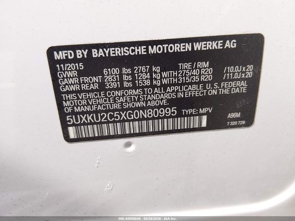 2016 BMW X6 XDRIVE35I