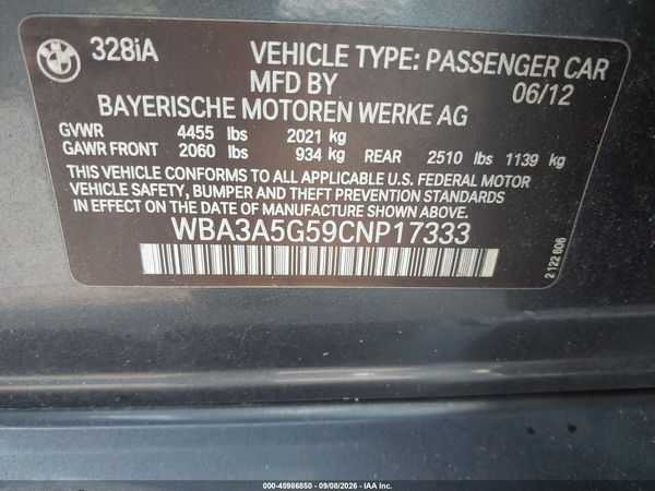 2012 BMW 328I SA