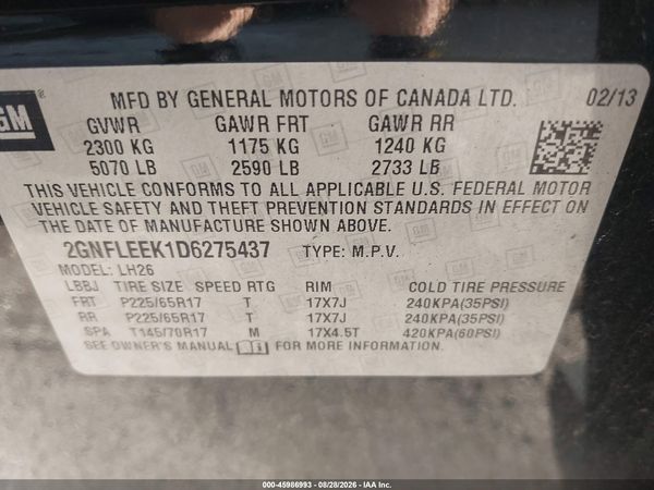 2013 CHEVROLET EQUINOX LT — I9