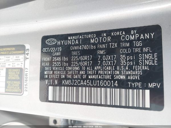 2020 HYUNDAI TUCSON SE — I9