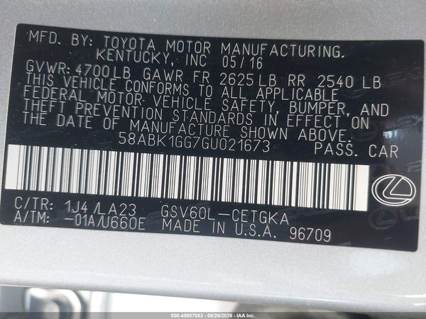 2016 LEXUS ES 350