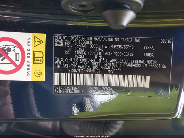2016 LEXUS RX 350 — I9