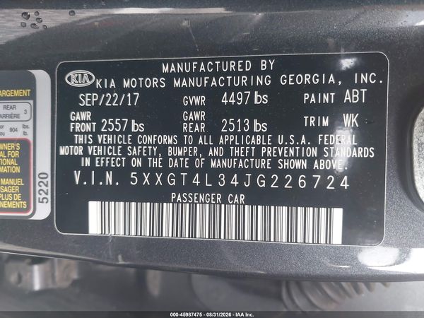 2018 KIA OPTIMA S