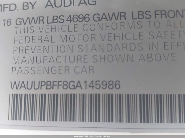 2016 AUDI A3 E-TRON 1.4T PREMIUM — I9