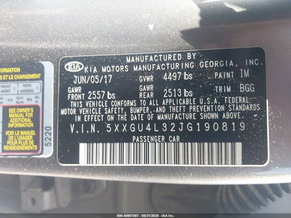 2018 KIA OPTIMA EX — I9