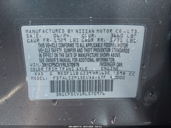 2024 NISSAN KICKS SV XTRONIC CVT — I9