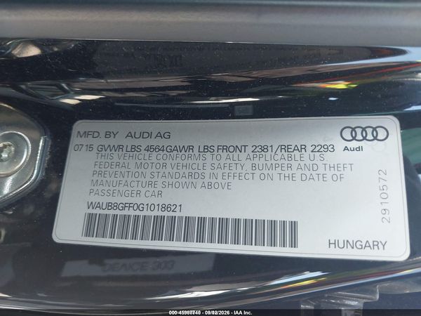 2016 AUDI A3 2.0T PREMIUM