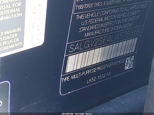 2020 LAND ROVER RANGE ROVER AUTOBIOGRAPHY — I9