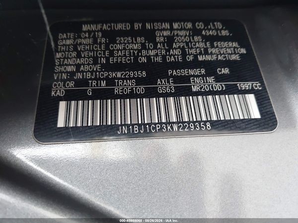 2019 NISSAN ROGUE SPORT S
