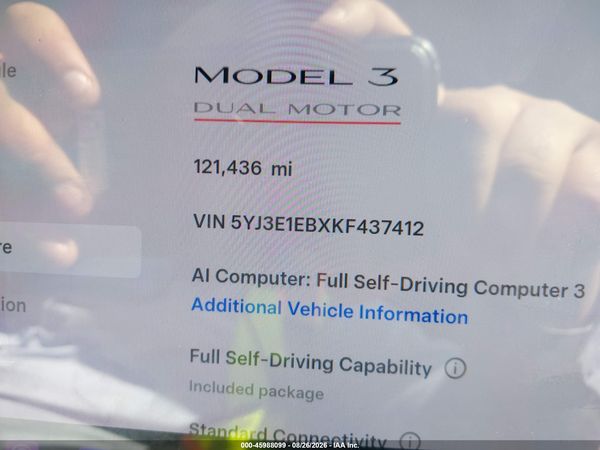 2019 TESLA MODEL 3 LONG RANGE/PERFORMANCE — I118