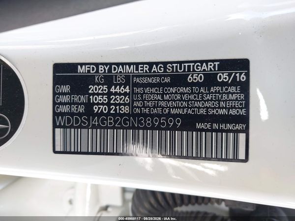 2016 MERCEDES-BENZ CLA 250 4MATIC