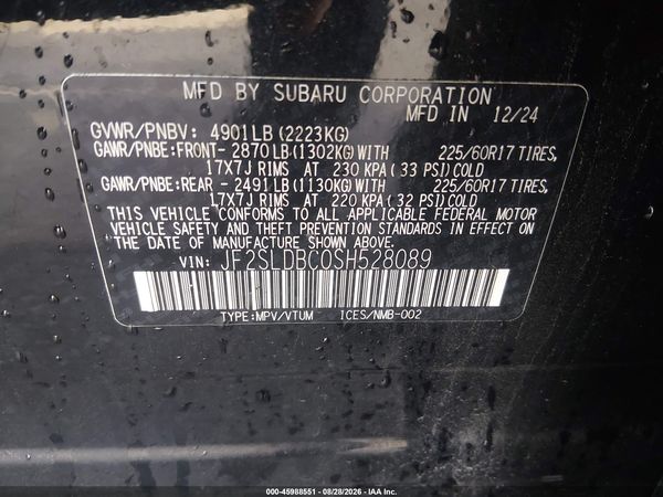2025 SUBARU FORESTER PREMIUM — I9