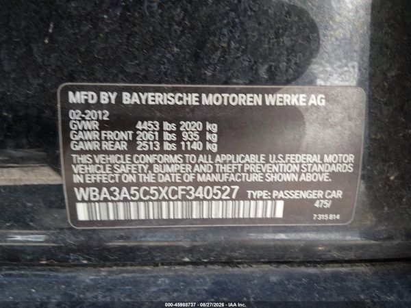 2012 BMW 328I — I9