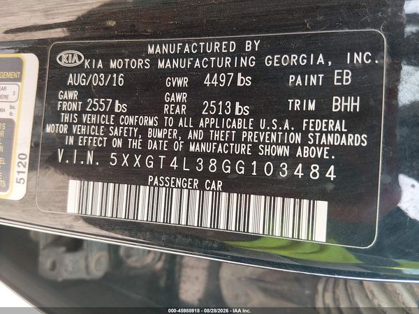 2016 KIA OPTIMA LX