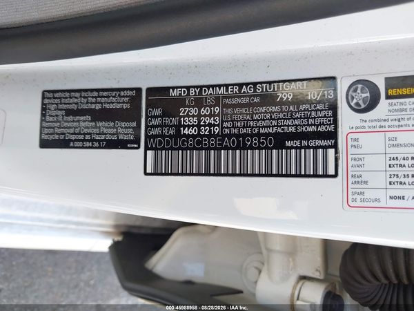 2014 MERCEDES-BENZ S 550 S550 — I9