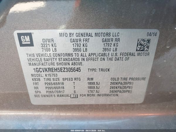 2014 CHEVROLET SILVERADO 1500 LT — I9