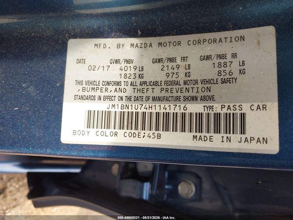 2017 MAZDA MAZDA3 SPORT — I9