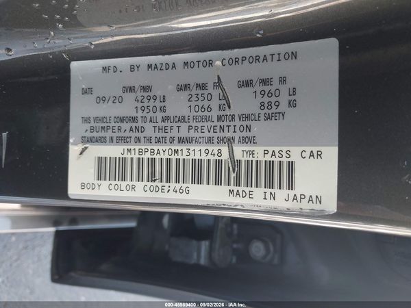 2021 MAZDA MAZDA3 2.5 TURBO — I9