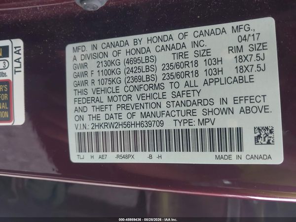 2017 HONDA CR-V EX