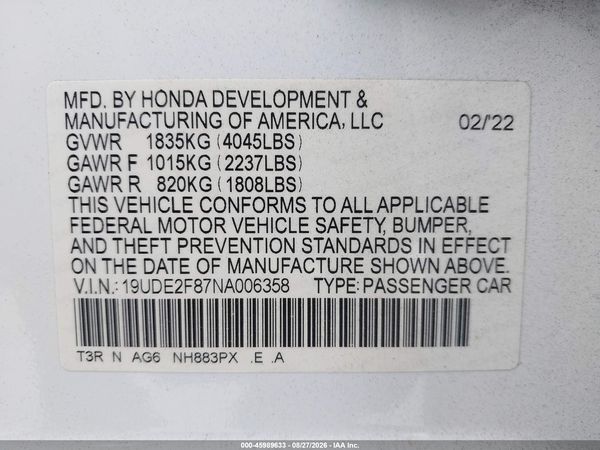 2022 ACURA ILX — I9