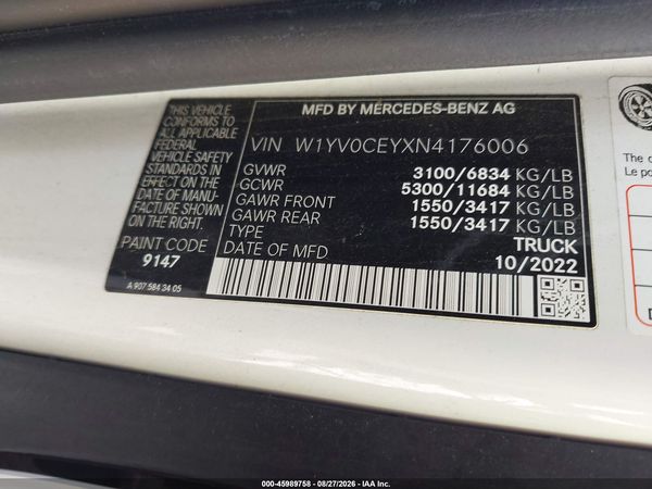 2022 MERCEDES-BENZ METRIS 447 (VS20) — I9