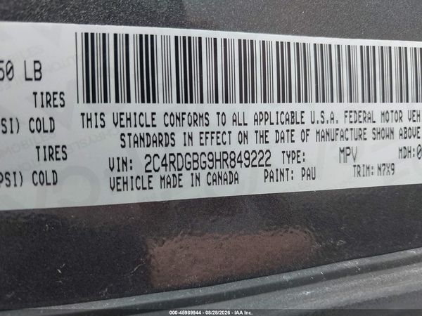 2017 DODGE GRAND CARAVAN SE PLUS