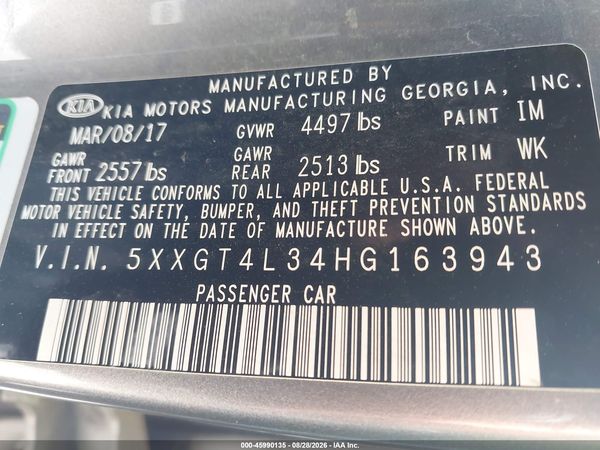 2017 KIA OPTIMA LX