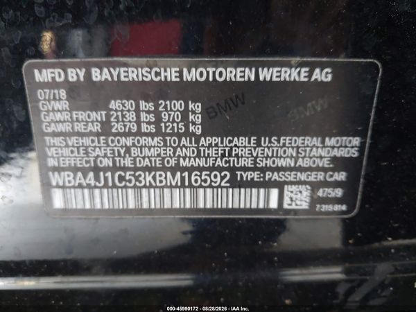 2019 BMW 430I GRAN COUPE
