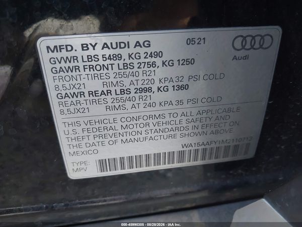2021 AUDI Q5 SPORTBACK — I9
