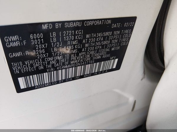 2022 SUBARU ASCENT TOURING