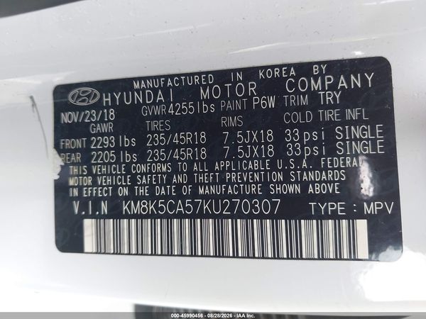 2019 HYUNDAI KONA ULTIMATE — I9
