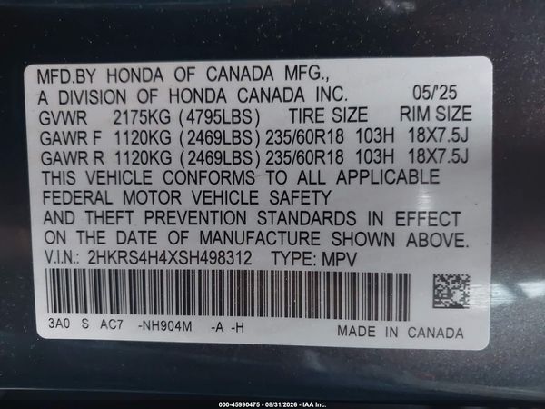2025 HONDA CR-V EX AWD — I9