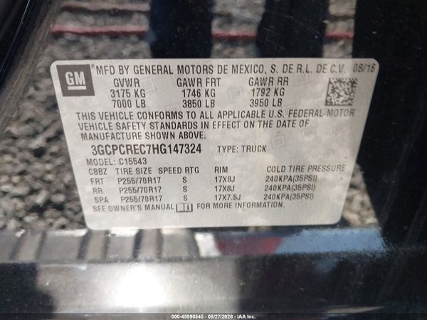 2017 CHEVROLET SILVERADO 1500 1LT — I9