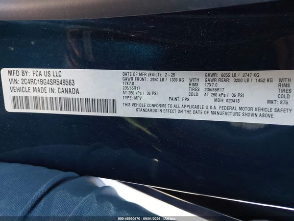 2025 CHRYSLER PACIFICA SELECT — I9